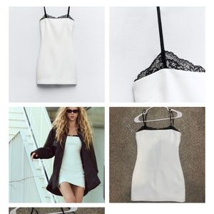 Zara fitted lace trim dress